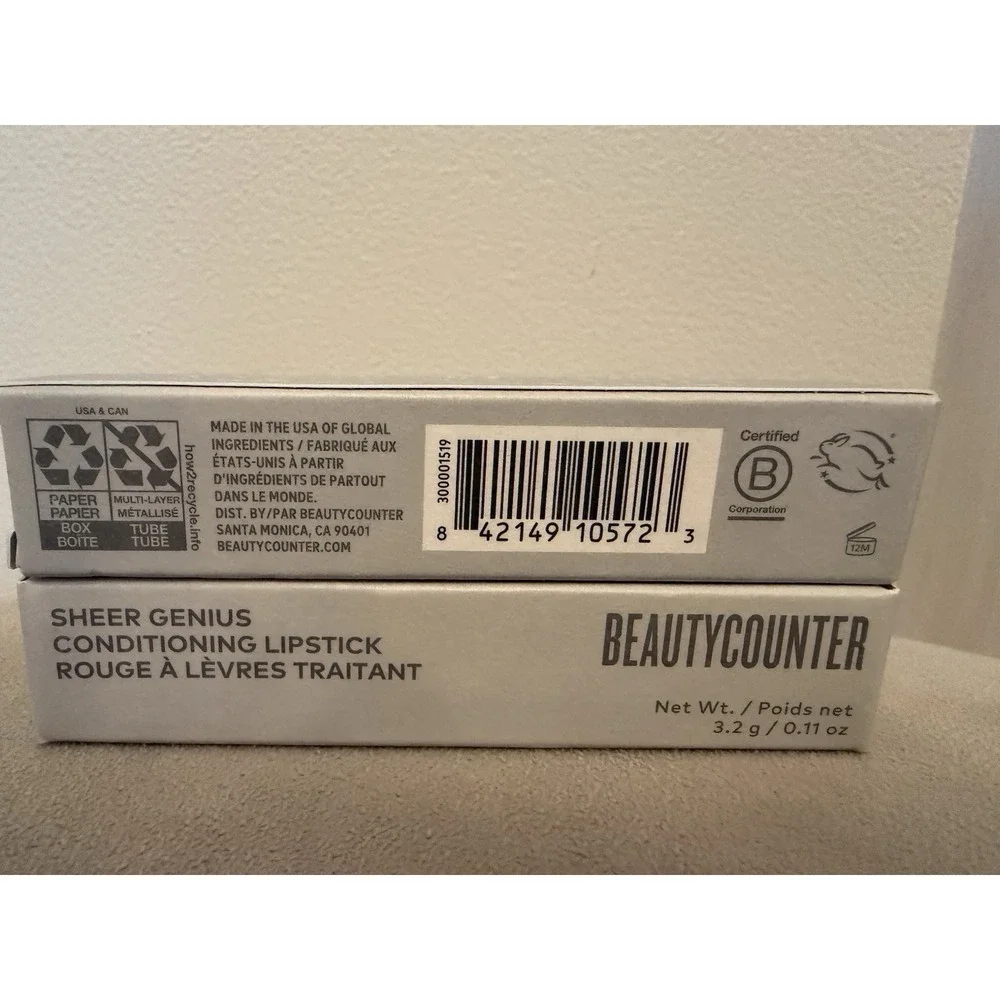Beautycounter Sheer Genius Conditioning Lipstick in Shade Petal NIB‎